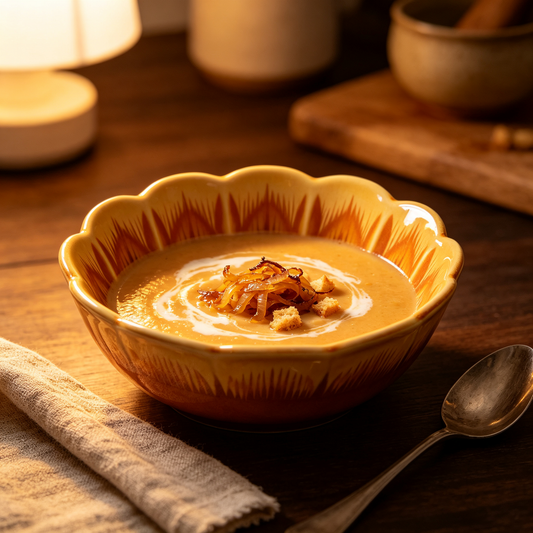 Golden Sunburst Scalloped Ceramic Bowl