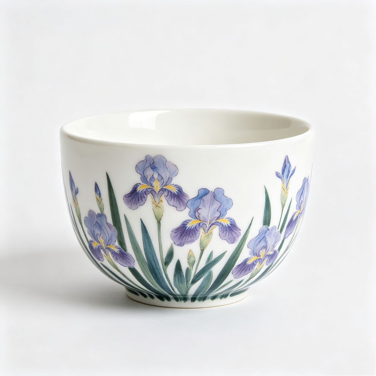 Purple Iris Botanical Ceramic Bowl