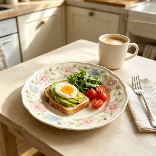 3D Embossed Wildflower Ceramic Plate