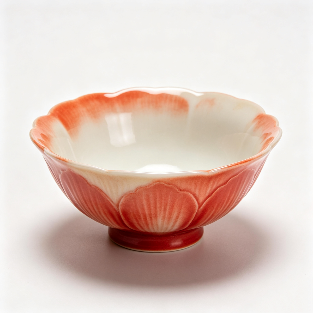 Red Gradient Lotus Ceramic Bowl
