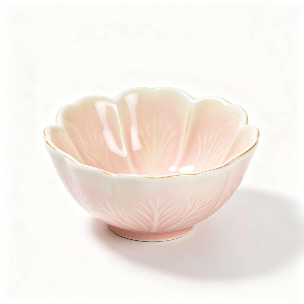 Pink Gradient Lotus Ceramic Bowl
