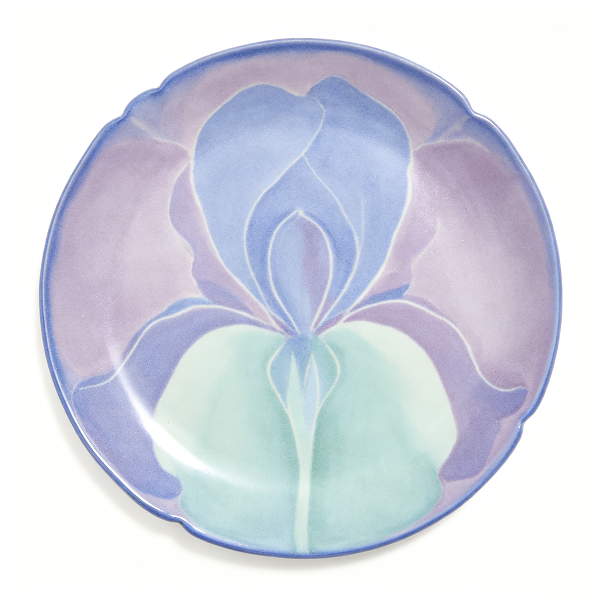 Pastel Iris Watercolor Ceramic Plate