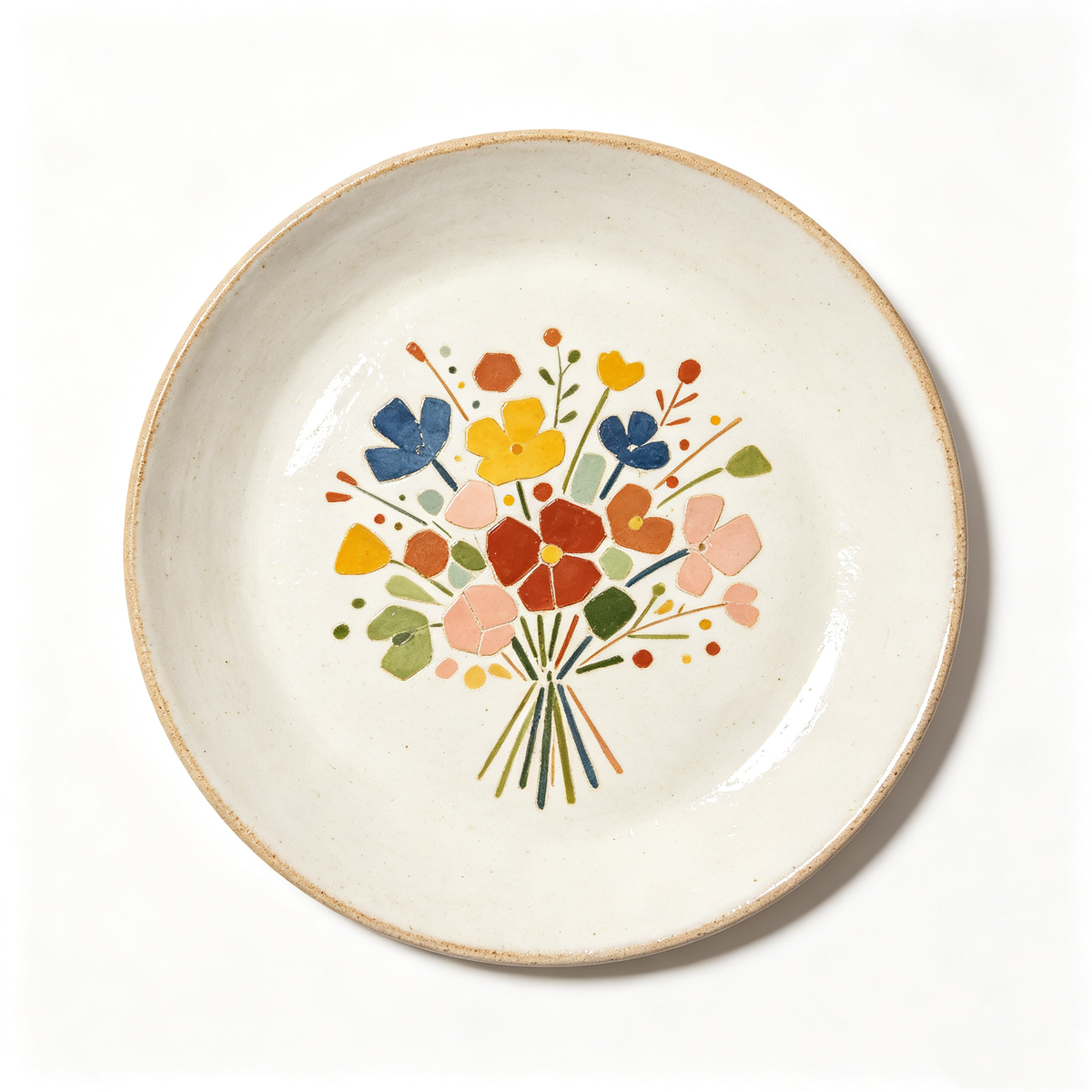 Colorful Bouquet Ceramic Plate