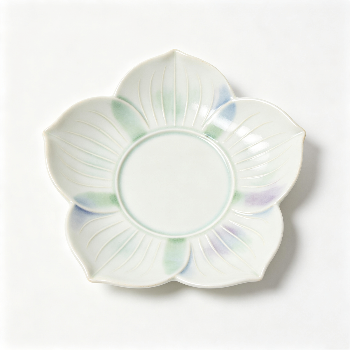 Pastel Lotus Shaped Ceramic Plate